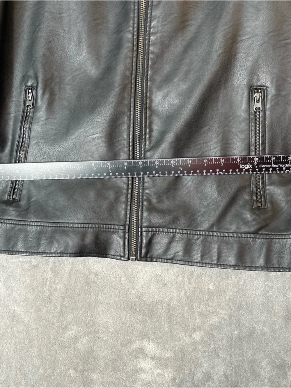 Primark Men’s Jacket Black Faux Leather Moto Biker Jacket Size Extra Large XL - Picture 14 of 16